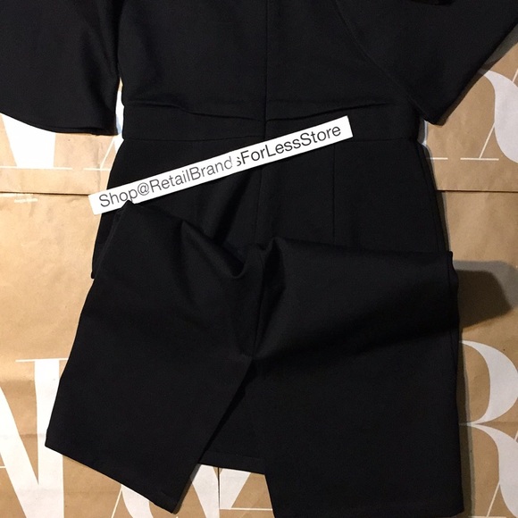 STYLEWE KE-YING-YI Stretch Black Ruffle Sleeves Pencil Midi Dress - Picture 11 of 11